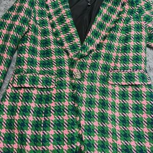 Pink, Green, & Blue Tweed Blazer